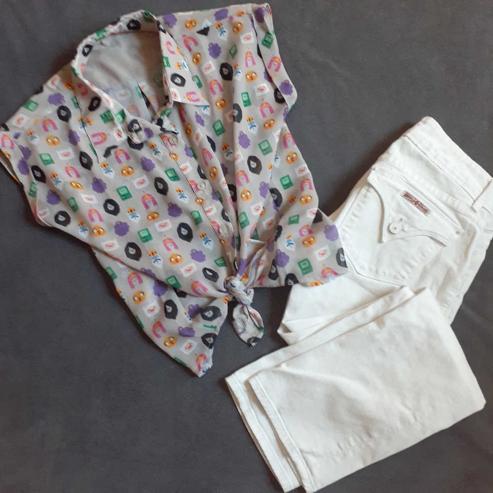 Mighty Fine Adventure Time Button Down Blouse